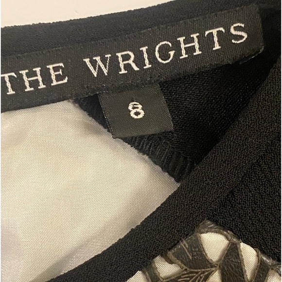 THE WRIGHTS Black Leather Laser Cut Top Size 8 - Picture 3 of 7